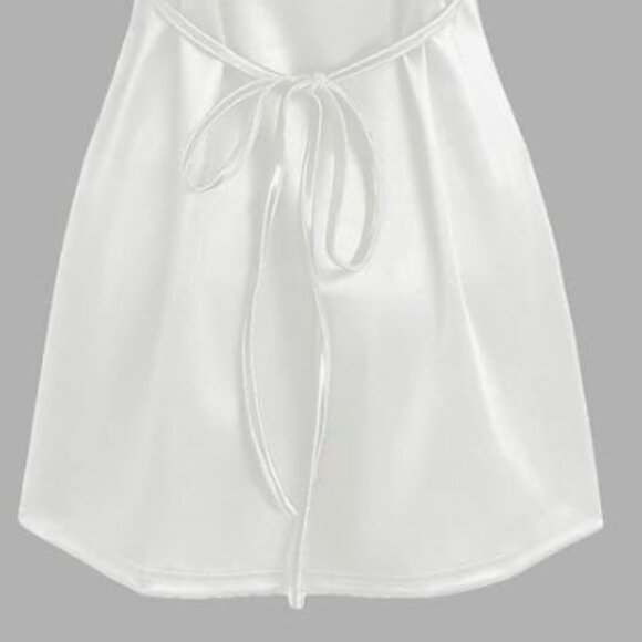 ZAFUL Women's Satin Sleeveless Spaghetti Strap Mini Dress Sexy Slip Cowl - Picture 8 of 8